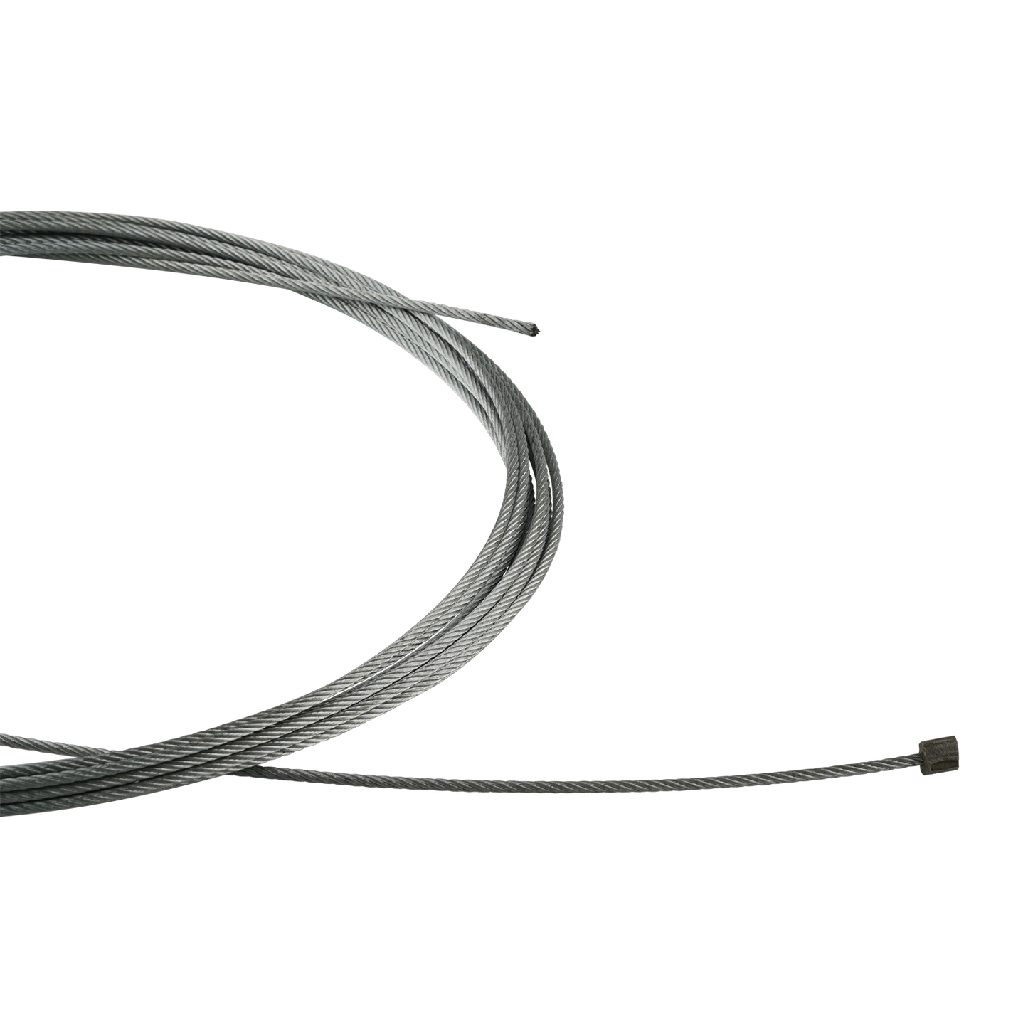 This image displays a 2 Post car hoist lock release cable, highlighting a closer view of the cable and its swage. The cable has a length of 8670mm (excluding the swage) and a diameter of 2mm, suitable for models like the PK3.7OH-H hoist. The cable appears coiled and ready for installation.