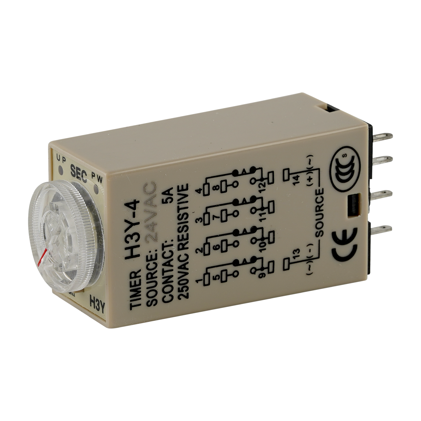 Timer Relay - 24VAC H3Y-4 laying down