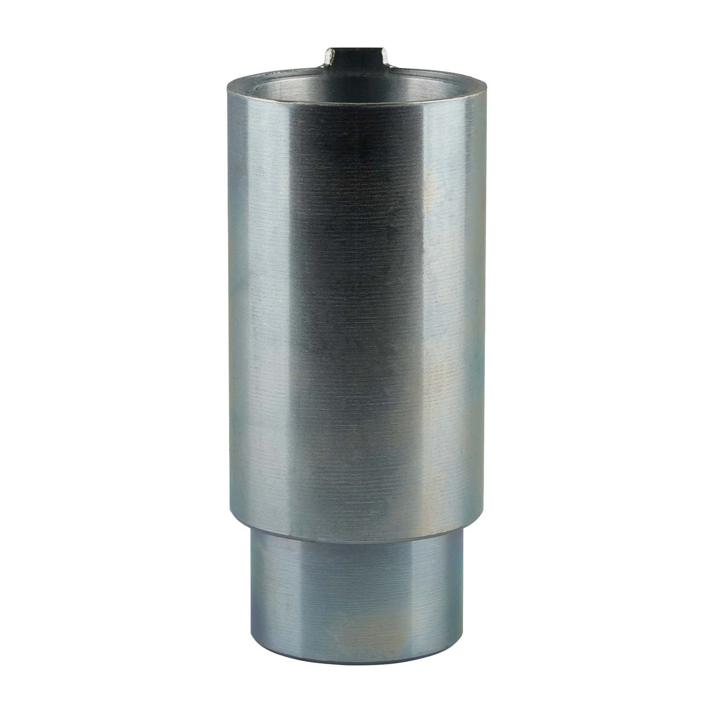 This image shows a cylindrical steel adapter with a height of 100mm and a hole diameter of 50mm.