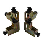 Set of four Standard Motorcycle Adapters for tyre changers, each with a robust metal frame, black plastic clamps, and adjustable knobs.