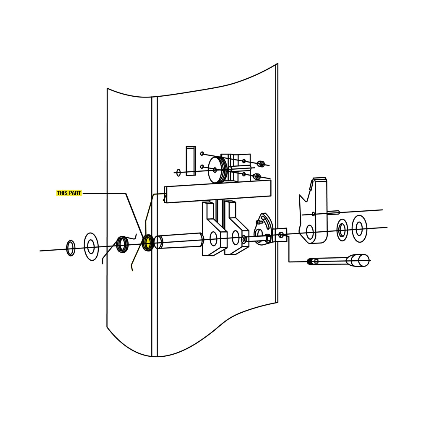 EAE Large Lock Release Spring part location