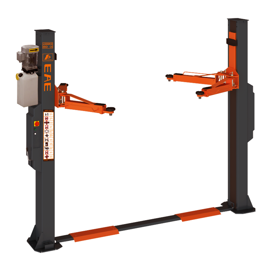 2 Post Car Hoist | Electric Lock Release - 4.2 Ton Base Plate