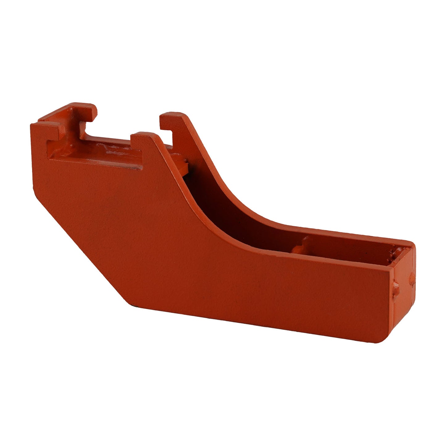 Isolated view of an orange mobile cradle adapter, part of a scissor lift mobile kit, used for supporting and transporting a car lift - Mobile kit for EE-MR35