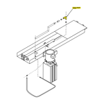 A 2D Drawing of PP8H-088 90 Degree Ram To Hose Fitting, showing where it is placed or located at the TL3.6PH-H (PP8H) 4 post hoist