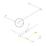 2d Drawing of the PP8S-79 - Lock Link Rod (Short) showing where the part is placed or located in the TL3.6PH-S
TL3.6PH-H 4 post parking hoist