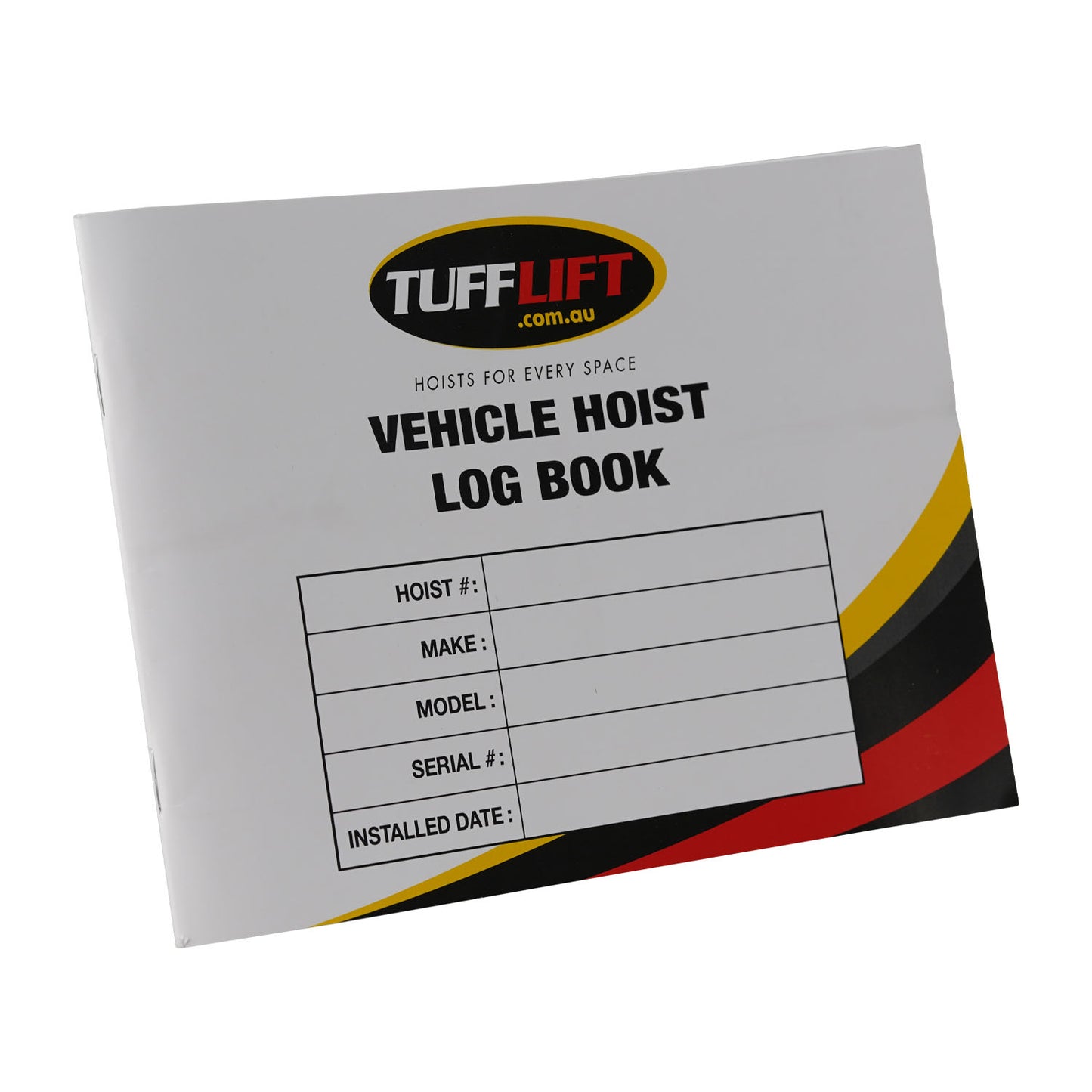 Vehicle Hoist Safety Check & Maintenance Log Book front cover