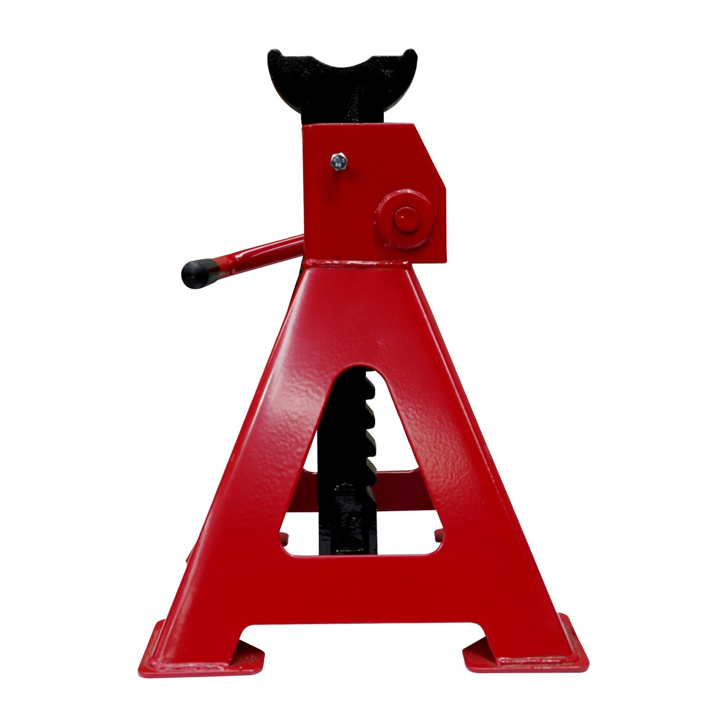 Red car jack with black accents on a white background