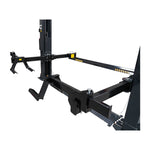 Close-up of the specialized arms on a 2 post car hoist, designed for secure and precise vehicle lifting in an automotive workshop. - 2 Post Car Hoist Baseplate - 4 Ton - Turflift | TLG4.0BP