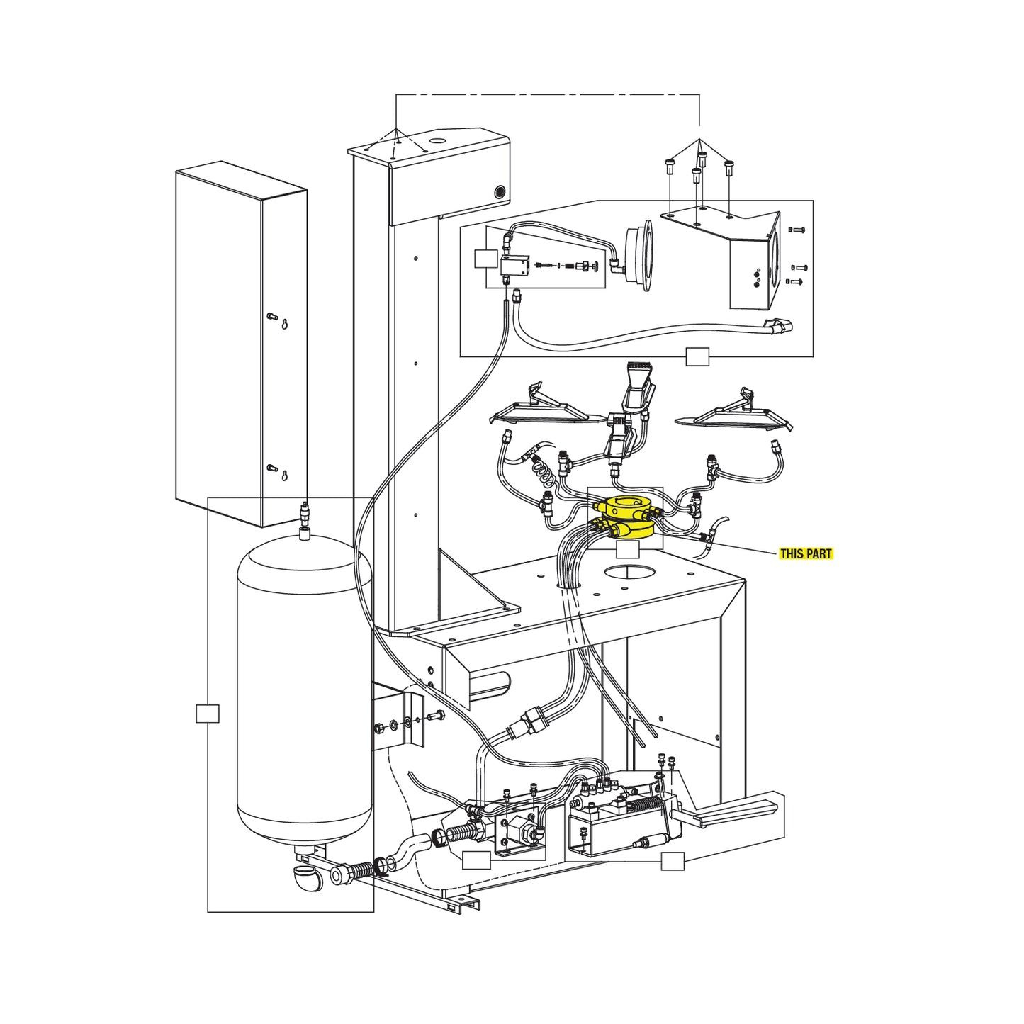 Tyre Changer IT Distribution Valve Assembly part location