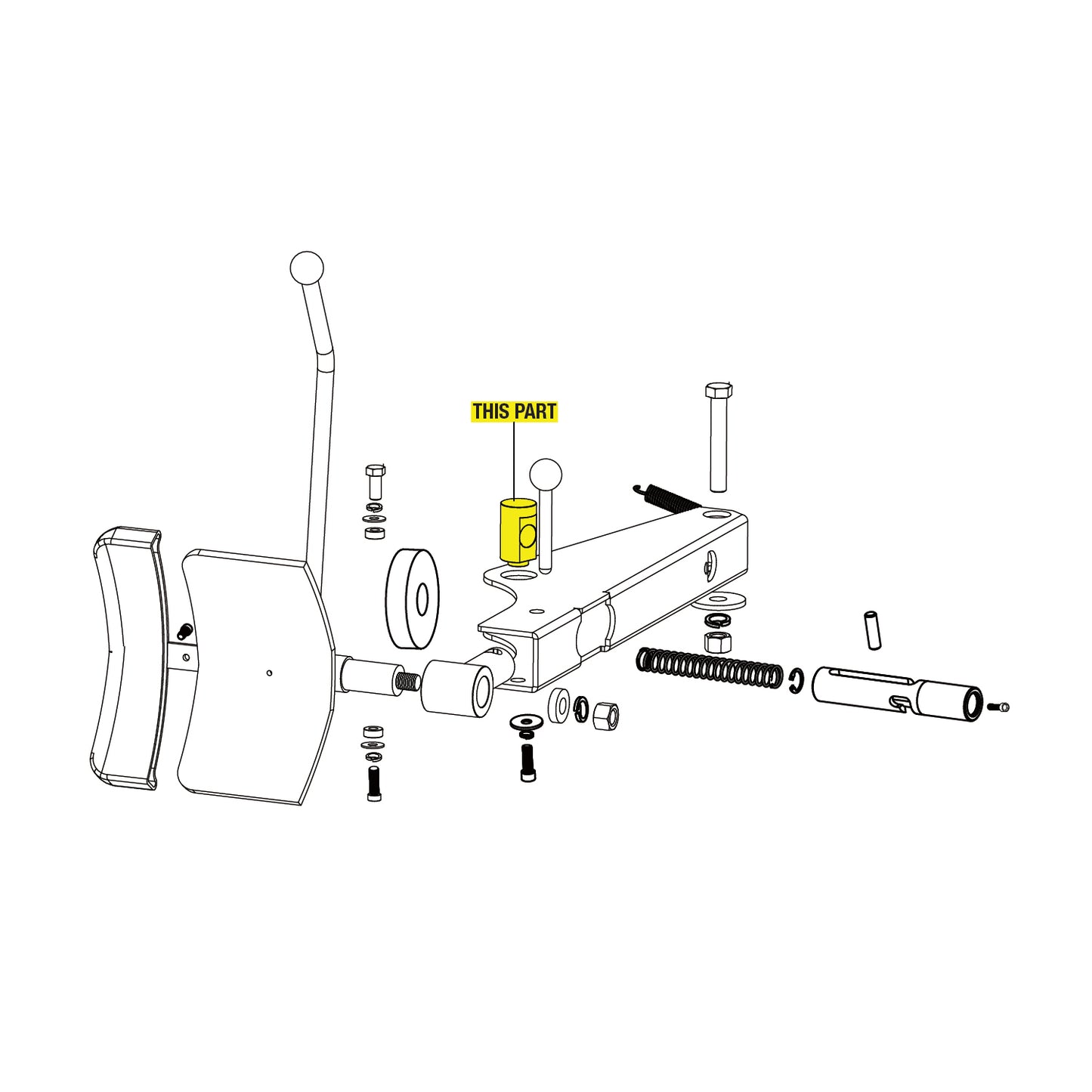 Tyre Changer Large Cylinder Pull Rod Sleeve part location