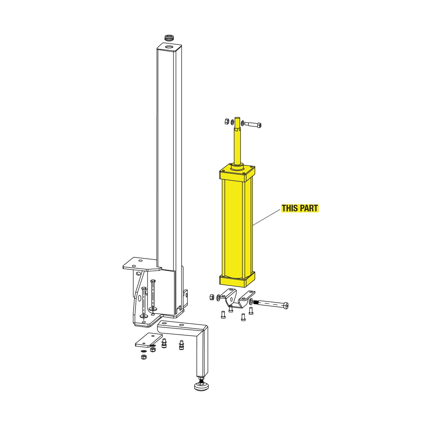 Tyre Changer Standard Cylinder (Without Base) part location
