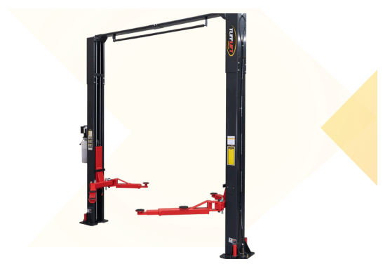 Tufflift branded clear floor 2 post hoist