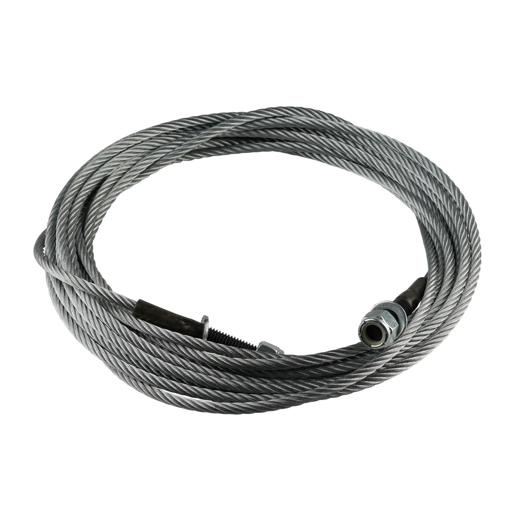 A 2 Post Car Hoist Cable measuring 10,000mm in length, including the threaded sections, with a diameter of 9.82mmØ. The cable features M19 threads extending from one end to the other, designed for use in vehicle hoisting systems.