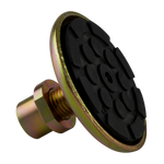 Close-up of a 2 post hoist pad showing a durable, textured rubber surface and screw for secure lifting. Ideal for use in automotive lifts. - Screw Pad - Drop In