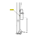 2D drawing of 30400-9051YZ showing where its placed or the location on the TL4.0OHDI Mr. Fan - MF 4.0 Ton 2 Post Overhead Hoist