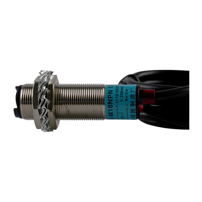 Close-up view of the EAE Photoelectric Switch - Infrared Laser EE-6501 showcasing its durable metal housing, NPN output, and high-performance design for scissor lift platform synchronization