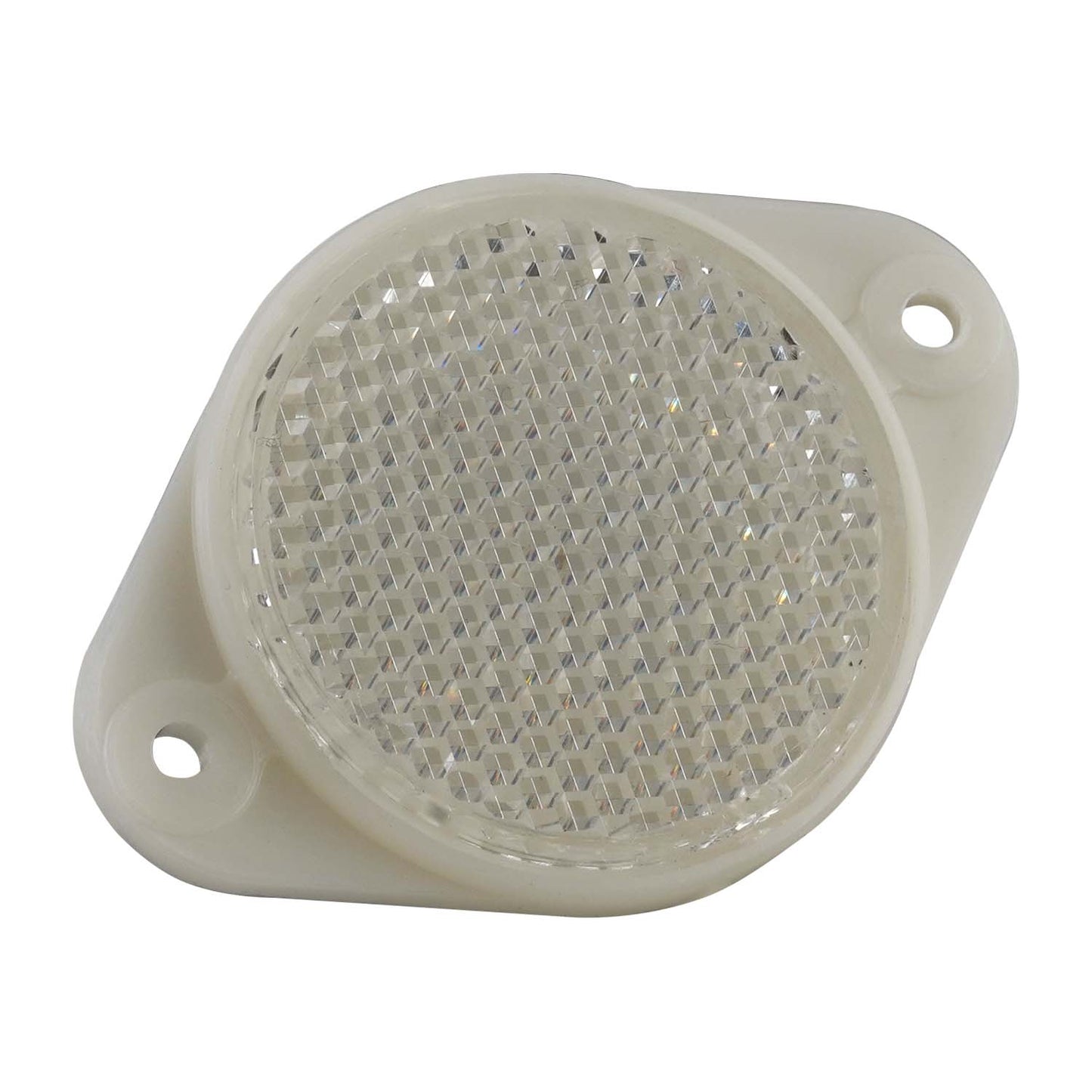 Close-up view of the reflective target plate for the EAE Photoelectric Switch - Infrared Laser EE-6501, designed to enhance platform synchronization safety for scissor lifts.