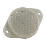 Close-up view of the reflective target plate for the EAE Photoelectric Switch - Infrared Laser EE-6501, designed to enhance platform synchronization safety for scissor lifts.