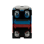 Close-up back view of a descent button for a scissor lift, featuring a black housing with blue and red internal components. The button is designed for controlling the lowering mechanism of the lift. - Descent Button For EE-MR35