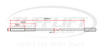 
This technical drawing displays a hoist cable with a total length of 4850mm and a diameter of 12.7mm. The drawing specifies M20 threading on one end, and various segment lengths are detailed, including 156mm and 75mm sections. The illustration provides key dimensions and specifications for this hoist cable