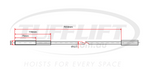 This technical drawing shows a hoist cable with a total length of 7654mm and a diameter of 12.7mm. It features an M20 thread on one end, with additional segment measurements including 156mm and 75mm sections. The diagram provides essential specifications for the precise installation and application of the cable.