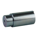 Cylindrical steel adapter laying down with a height of 100mm and a hole diameter of 50mm.
