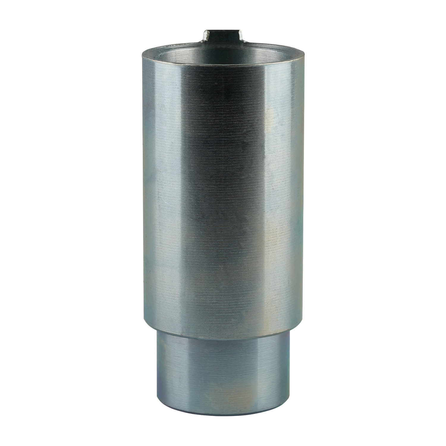 This image shows a cylindrical steel adapter with a height of 100mm and a hole diameter of 50mm.