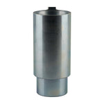 This image shows a cylindrical steel adapter with a height of 100mm and a hole diameter of 50mm.