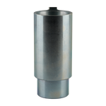 This image shows a cylindrical steel adapter with a height of 100mm and a hole diameter of 50mm.