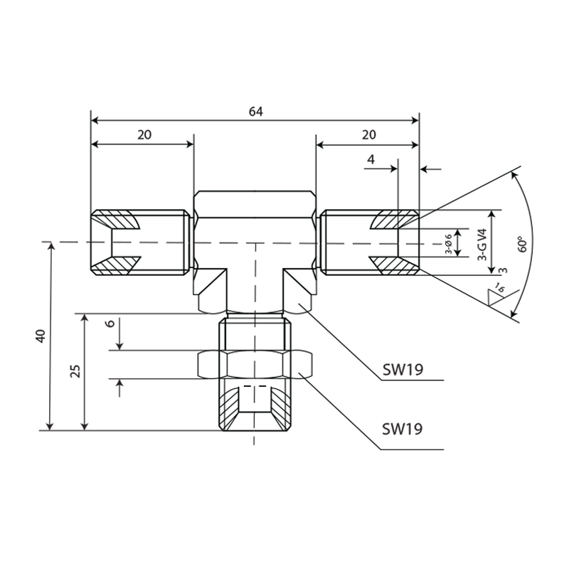 Hydraulic Fitting T Piece