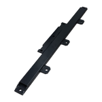 A close-up view of a column support kit, consisting of a sturdy, matte-black horizontal beam with pre-drilled holes for mounting. - EAE Column Support Kit