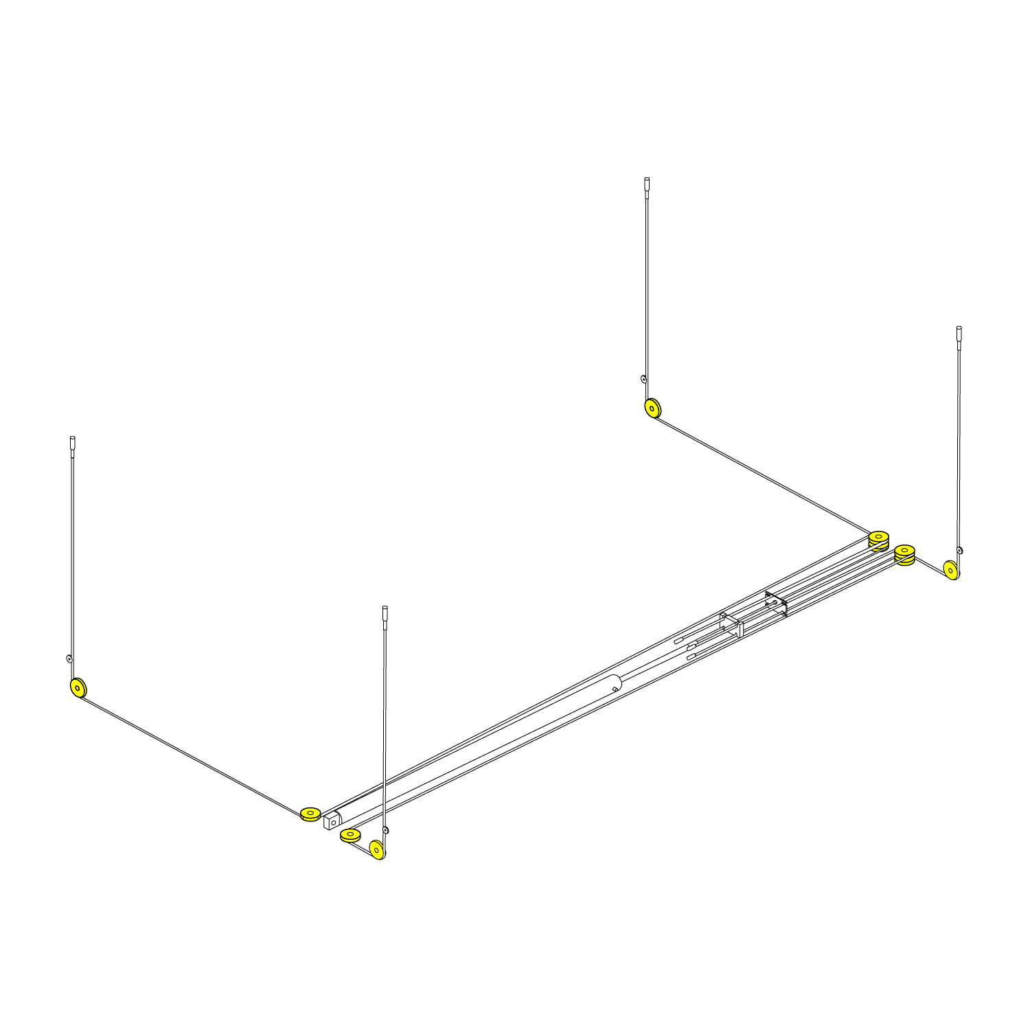 4 Post Hoist Cable Pulley location drawing