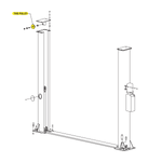 2 Post Hoist Top of Column Pulley location drawing