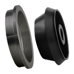 Cone Kit for wheel balancers featuring two precision-engineered metal cones, one with a polished silver finish and the other with a durable black coating.