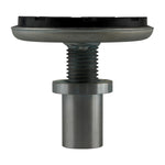 Drop-in screw pad with a threaded metal shaft and a cylindrical base. The pad is extended to full height.
