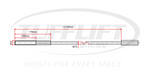 Technical drawing of a 4 post hoist cable measuring 12159mm 