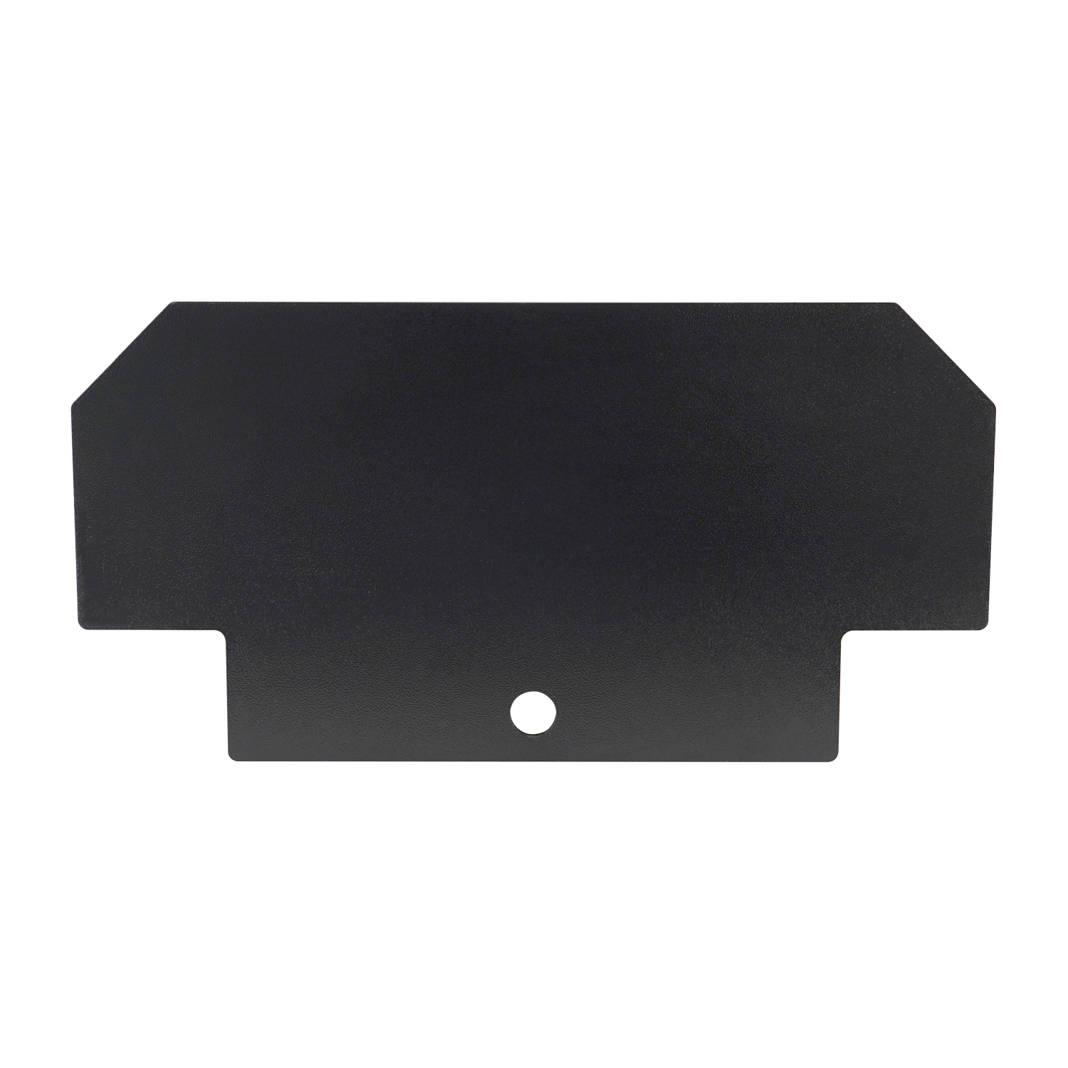 End plate for a 4 post car hoist, specifically designed to secure the ends of the hoist platforms, providing extra protection and preventing vehicles from rolling off during lifting or parking.