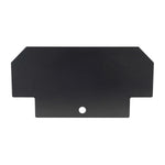 End plate for a 4 post car hoist, specifically designed to secure the ends of the hoist platforms, providing extra protection and preventing vehicles from rolling off during lifting or parking.