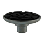 A durable drop-in rubber pad designed for vehicle lifting setups, featuring a textured black surface for stability and protection during maintenance. 