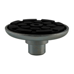 Close up of a drop in car hoist pad with a glow border. 