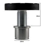 TLD4.0BP 2 post car hoist screw pad with measurements displaying the max height and base diameter.