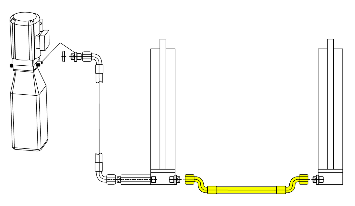 Hydraulic hose highlighted in the manual