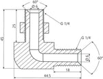 Hydraulic Fitting 90 Degree drawing