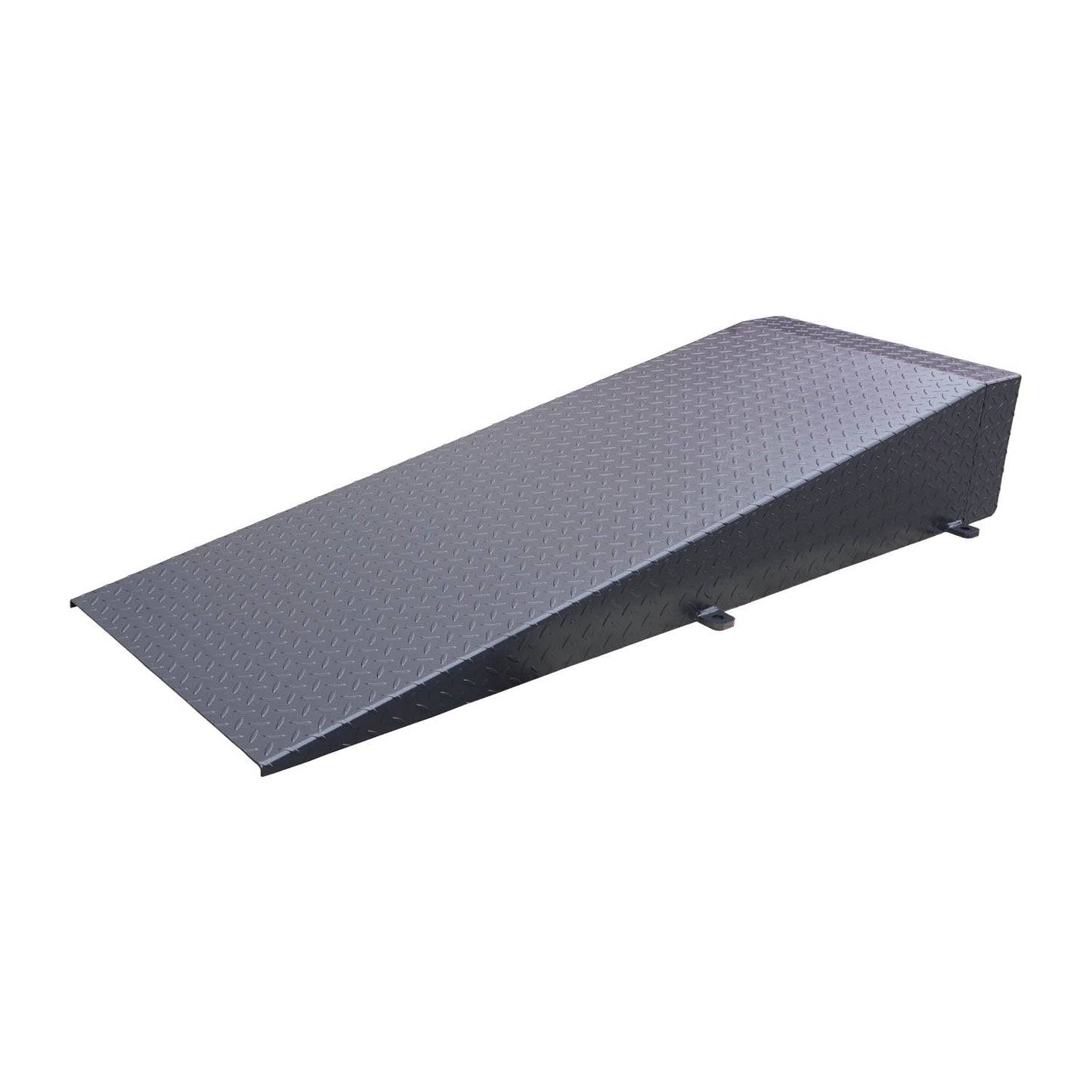 Gray metal approach ramp on a white background