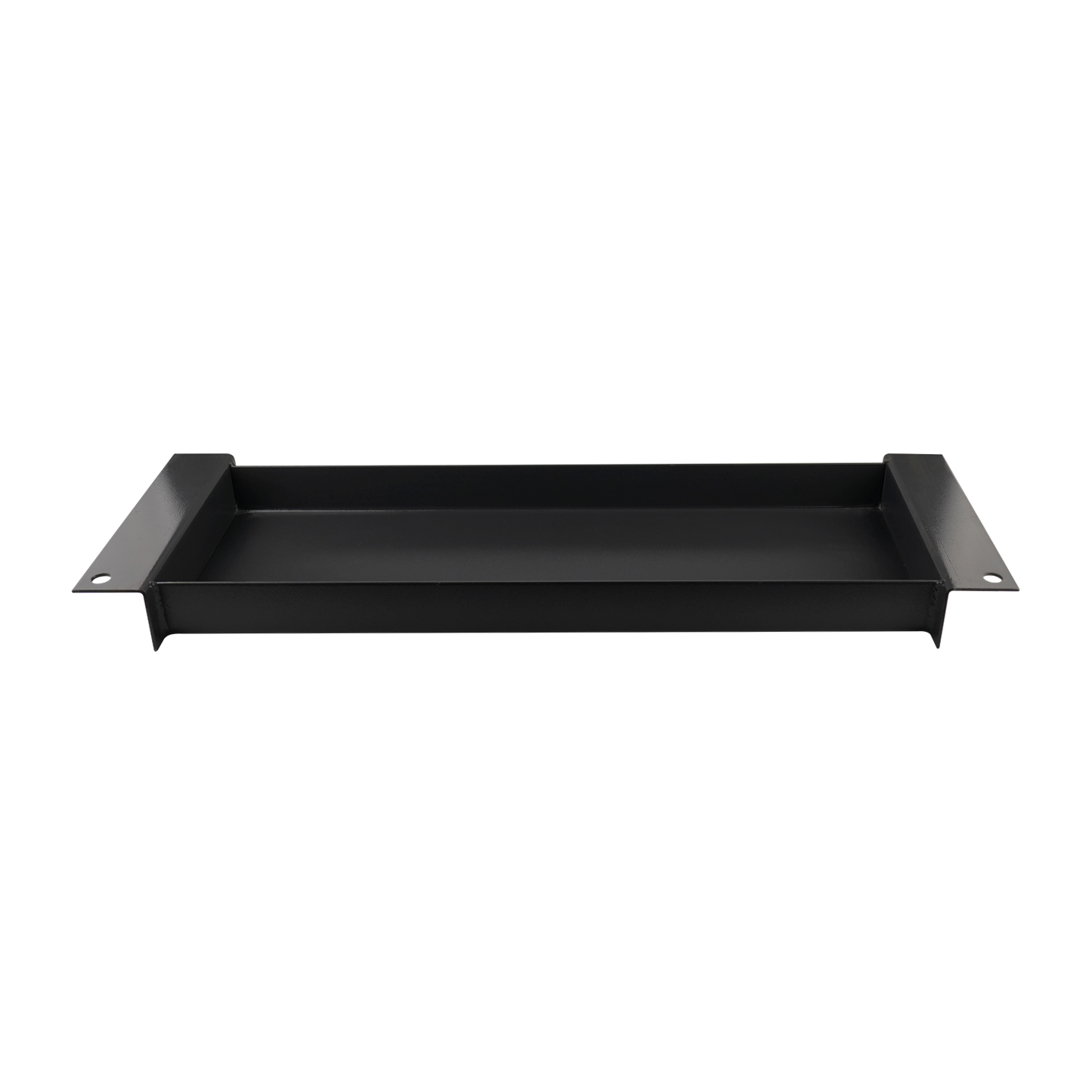 A black rectangular tool tray, designed for use with a 4-post car hoist. The tray provides space for tools and equipment used in automotive maintenance.