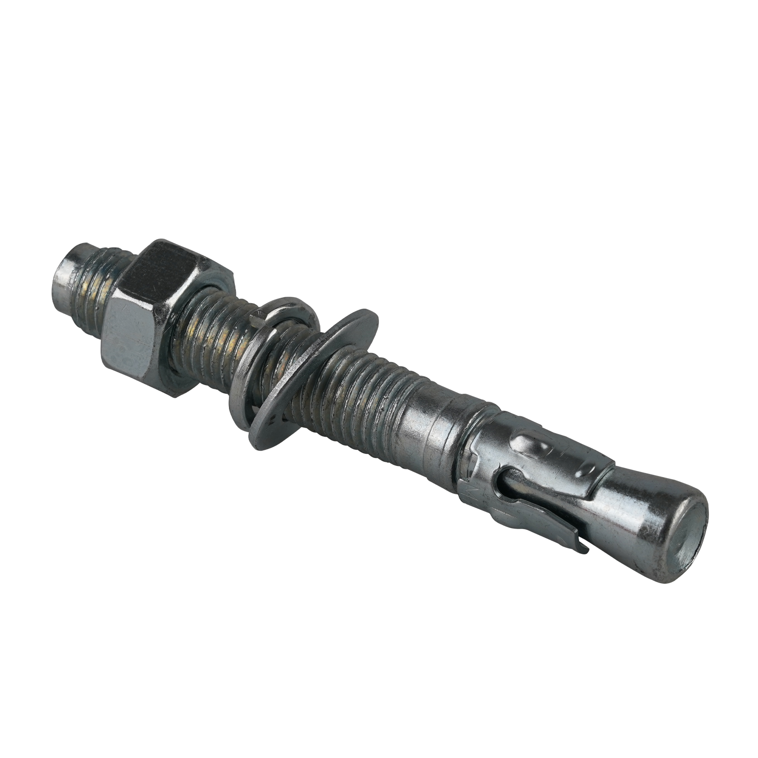 This image shows a close-up of an M20x150mm anchor bolt assembly, featuring a threaded bolt, washer, lock washer, and nut. The expanding sleeve on the bolt end is designed for secure anchoring in concrete or solid surfaces, typically used for heavy equipment installations, such as car hoists or lifts.