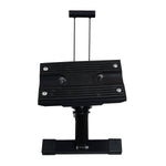 Front view of a black compact motorcycle stand, designed for securely lifting and supporting motorcycles. - Motorcycle Stand | TLMMXS