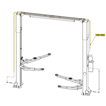 2 Post Car Hoist Hydraulic Hose 8580mm