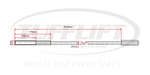 Technical drawing of a hoist cable with a total length of 7615mm, an M20 thread, and a diameter of 13.2mm.