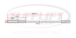 This image shows a technical diagram of a hoist cable with a total length of 4050.6mm and a diameter of 9.52mm. The cable features M19 threads on one end, with detailed sections measuring 122mm and 80mm for the threaded portion. This diagram provides essential measurements for the correct installation and usage of the cable in hoist systems.